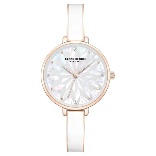 Kenneth Cole Quartz Analog White Dial Rose Gold Colour Stainless Steel Strap Watch For Women kcwlg0068003ld