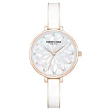 Kenneth Cole Quartz Analog White Dial Rose Gold Colour Stainless Steel Strap Watch For Women kcwlg0068003ld - KRISHNA WATCH COMPANY