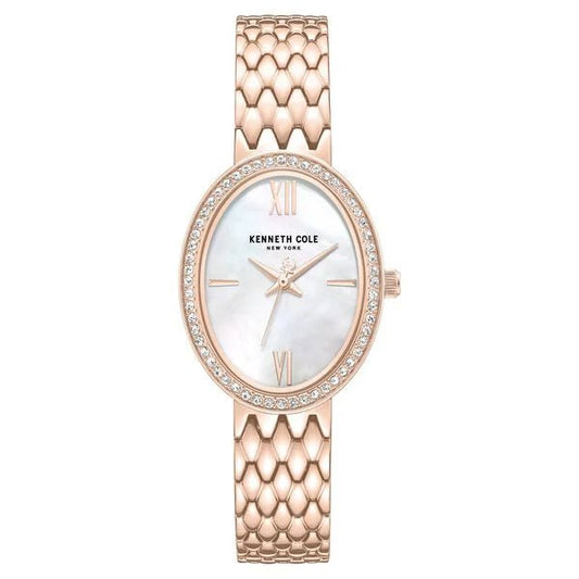 Kenneth Cole Quartz Analog White Dial Rose Gold Colour Stainless Steel Strap Watch For Women kcwlg0068301ld