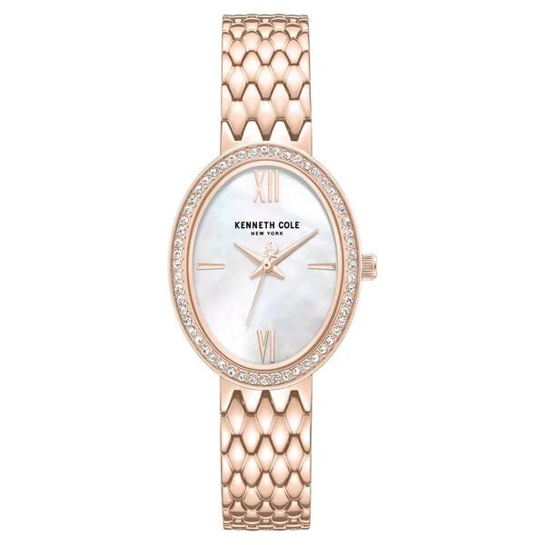 Kenneth Cole Quartz Analog White Dial Rose Gold Colour Stainless Steel Strap Watch For Women kcwlg0068301ld