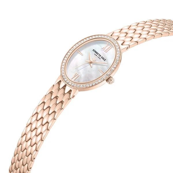 Kenneth Cole Quartz Analog White Dial Rose Gold Colour Stainless Steel Strap Watch For Women kcwlg0068301ld