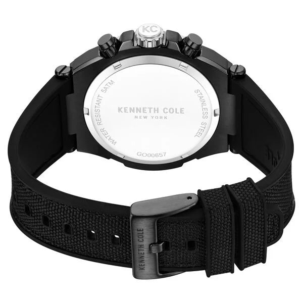 Kenneth Cole Quartz Multifunction Black Dial Black Colour Silicone Strap Watch For Men kcwgo0065701mn