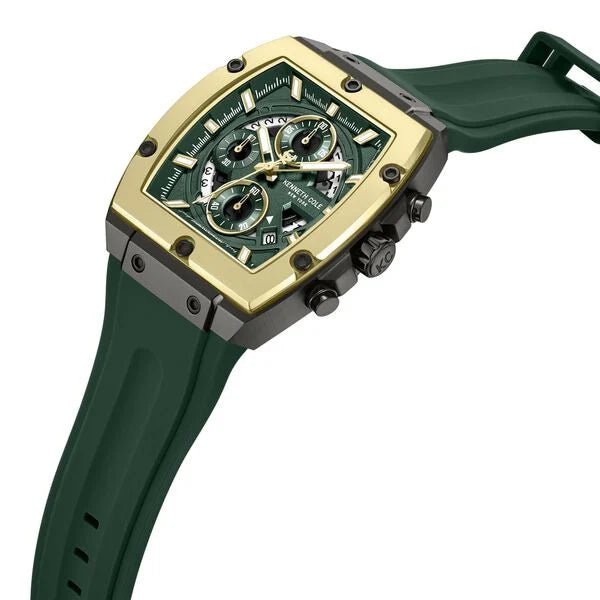 Kenneth Cole Quartz Multifunction Green Dial Green Colour Silicone Strap Watch For Men kcwgo0067601mn