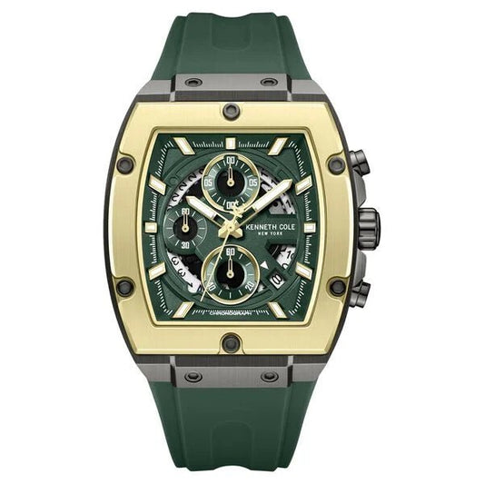 Kenneth Cole Quartz Multifunction Green Dial Green Colour Silicone Strap Watch For Men kcwgo0067601mn