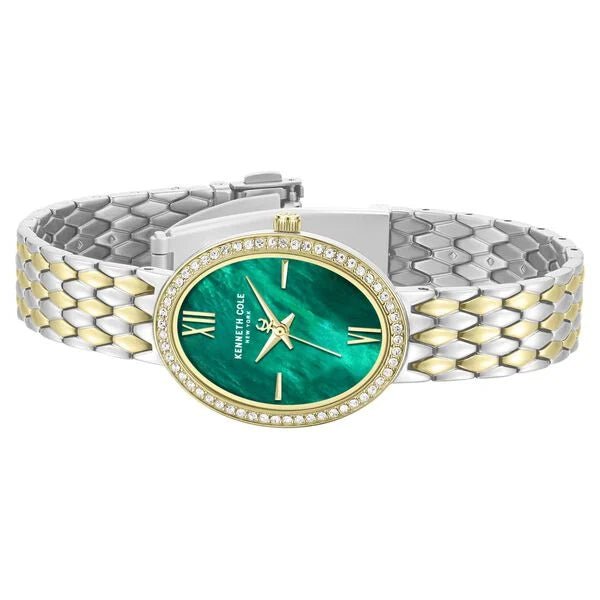 Kenneth Cole Quartz White Dial Two Toned Stainless Steel Strap Watch For Women kcwlg0068302ld