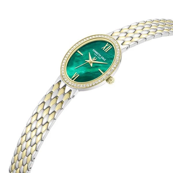 Kenneth Cole Quartz White Dial Two Toned Stainless Steel Strap Watch For Women kcwlg0068302ld