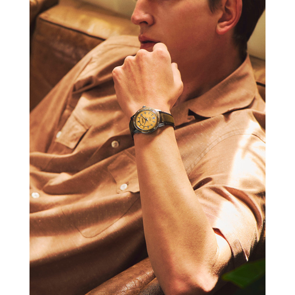Seiko Presage Style 60s in Golden Yellow - SRPL75J1 - KRISHNA WATCH COMPANY
