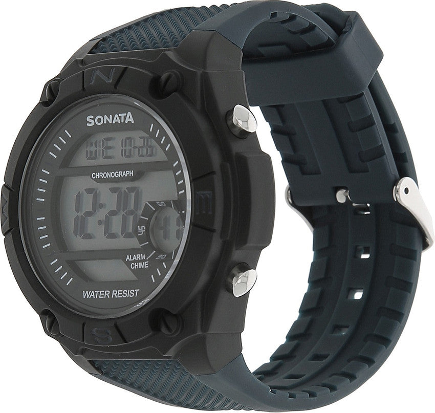 SF Digital Dial Black Plastic Strap Watch For Men 77033pp03 - KRISHNA WATCH COMPANY