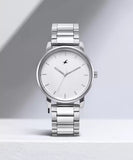 Fastrack Stunners White Dial Metal Strap Watch for Guys 3278sm04 - KRISHNA WATCH COMPANY