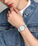 Fastrack Stunners White Dial Metal Strap Watch for Guys 3278sm04 - KRISHNA WATCH COMPANY
