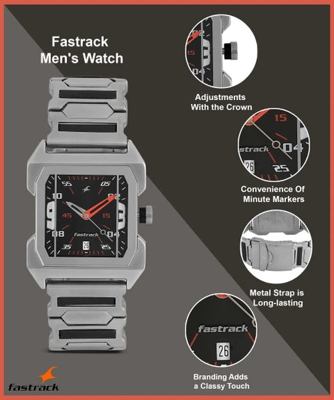 Fastrack Quartz Analog Watch for Guys - 1474SM02 - KRISHNA WATCH COMPANY
