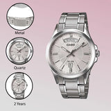 CASIO Silver Analog - Men's Watch ENTICER MTP-1381D-7AVDF - A841