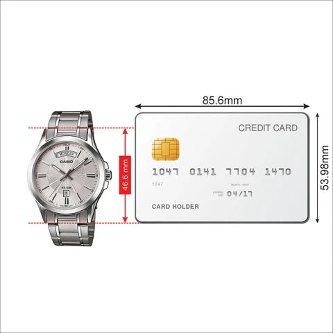 CASIO Silver Analog - Men's Watch ENTICER MTP-1381D-7AVDF - A841 - KRISHNA WATCH COMPANY