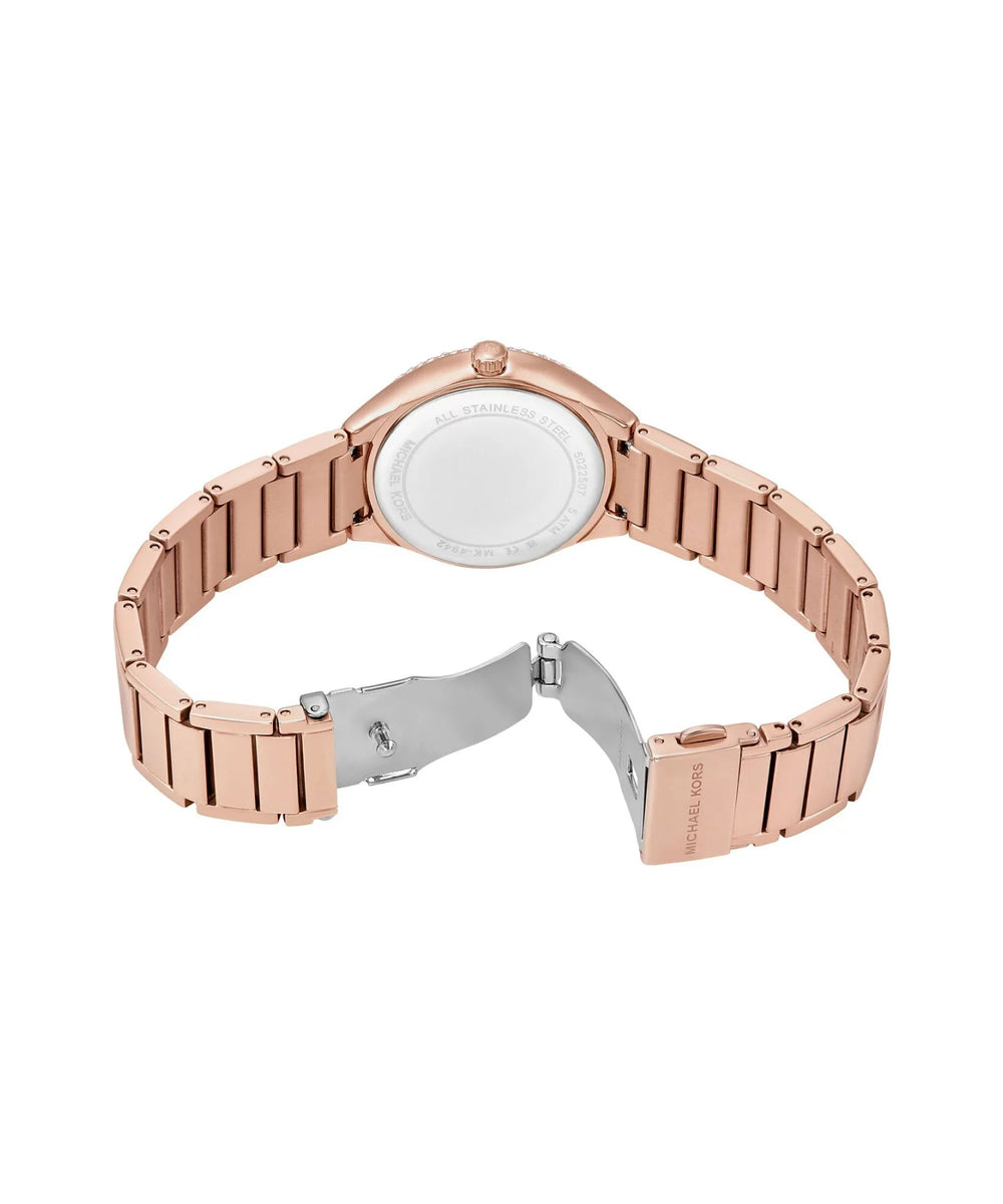 Michael Kors Sylvia Three-Hand Rose Gold-Tone Watch - MK4942 - KRISHNA WATCH COMPANY