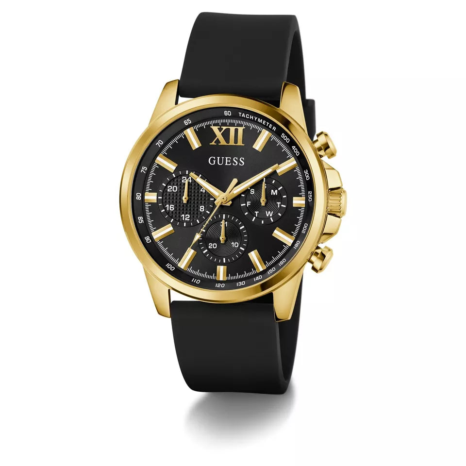 GUESS Mens Black Gold Tone Analog Watch GW0913G2 - KRISHNA WATCH COMPANY