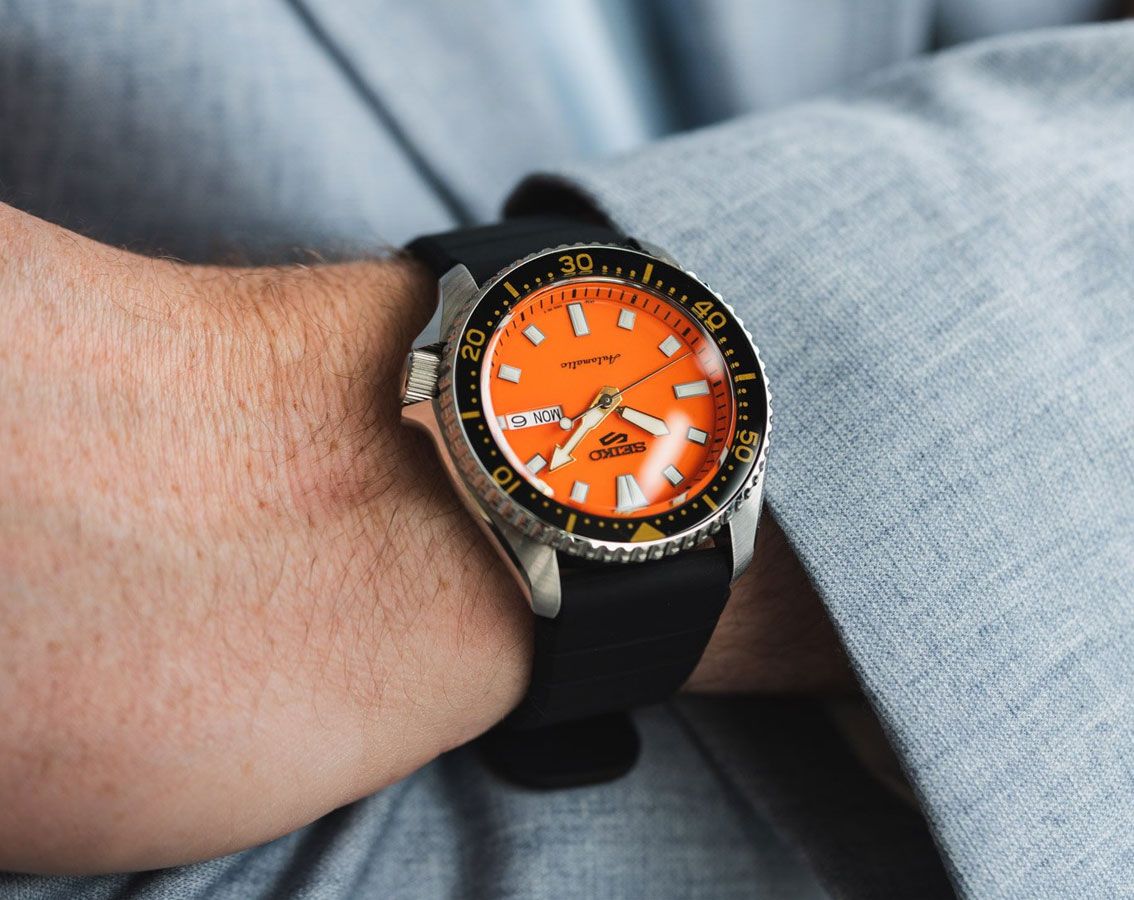 Seiko 5 Sports SKX Redux in Daichi Orange - SRPL89K1 - KRISHNA WATCH COMPANY