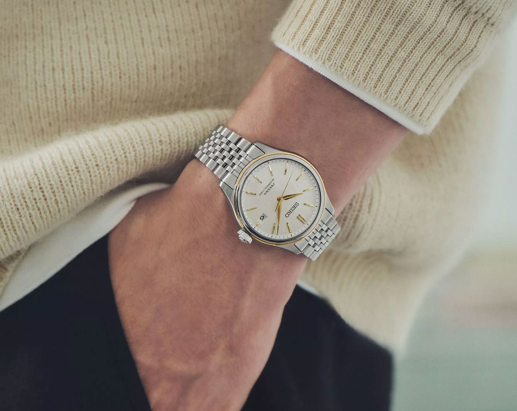 Seiko Presage Classic Series in Delicate Cream Silk - SPB478J1 - KRISHNA WATCH COMPANY