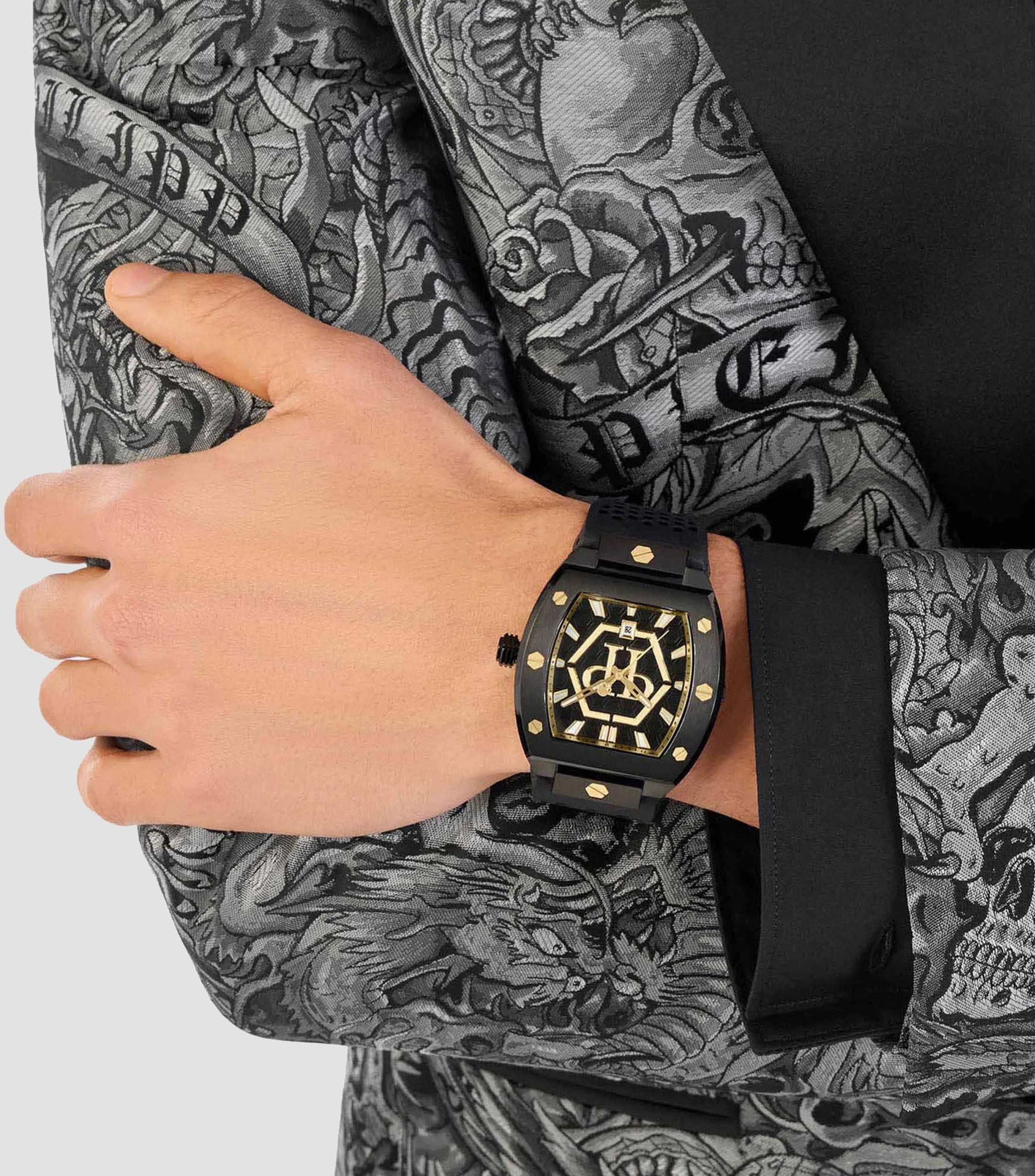 PHILIPP PLEIN Pua-The Hexagon Phantom-P Analog Watch for Men PWPUA0224 - KRISHNA WATCH COMPANY