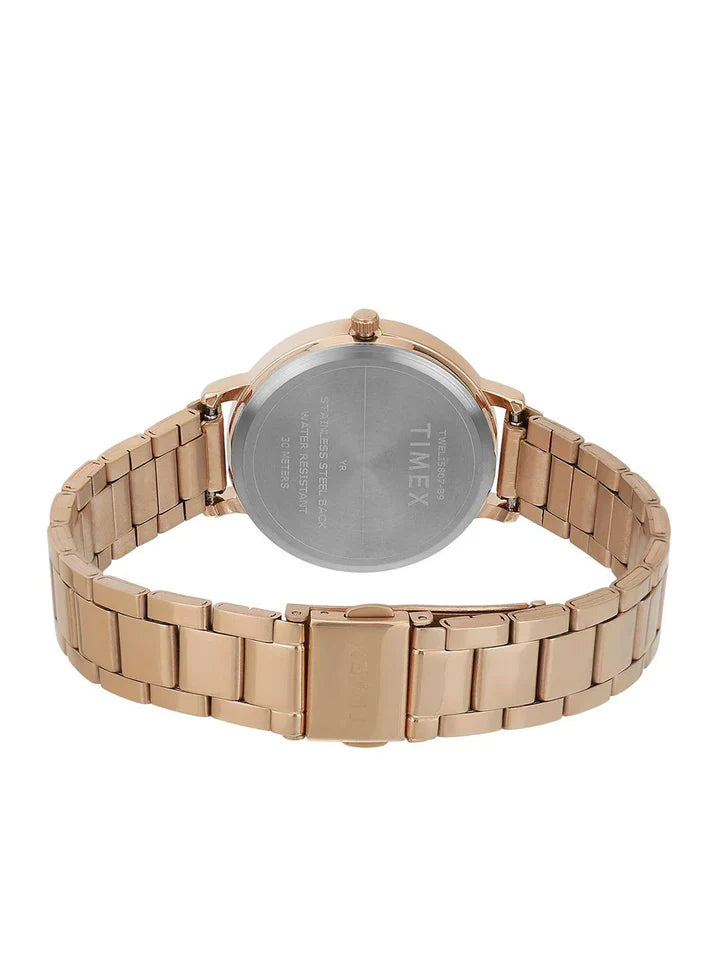 Timex Women Pink Round Analog Brass Dial Watch TWEL15807 - KRISHNA WATCH COMPANY