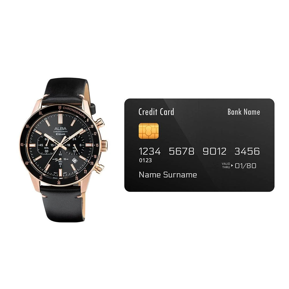 ALBA Contenmporary Onyx Black Dial Chronograph Watch AT3J84X1 - KRISHNA WATCH COMPANY
