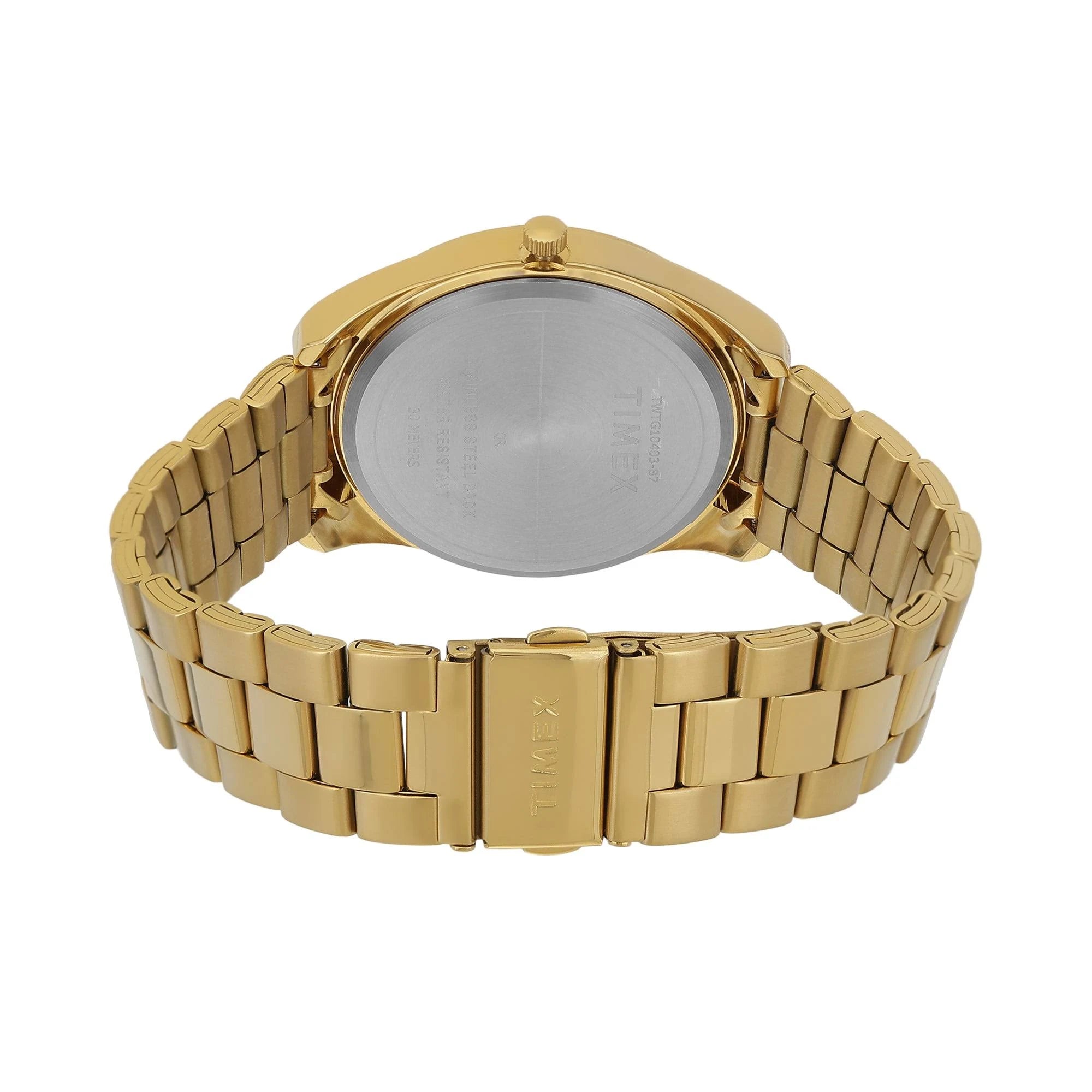 Timex Men Champagne Round Analog Brass Dial Watch- TWTG10403 - KRISHNA WATCH COMPANY