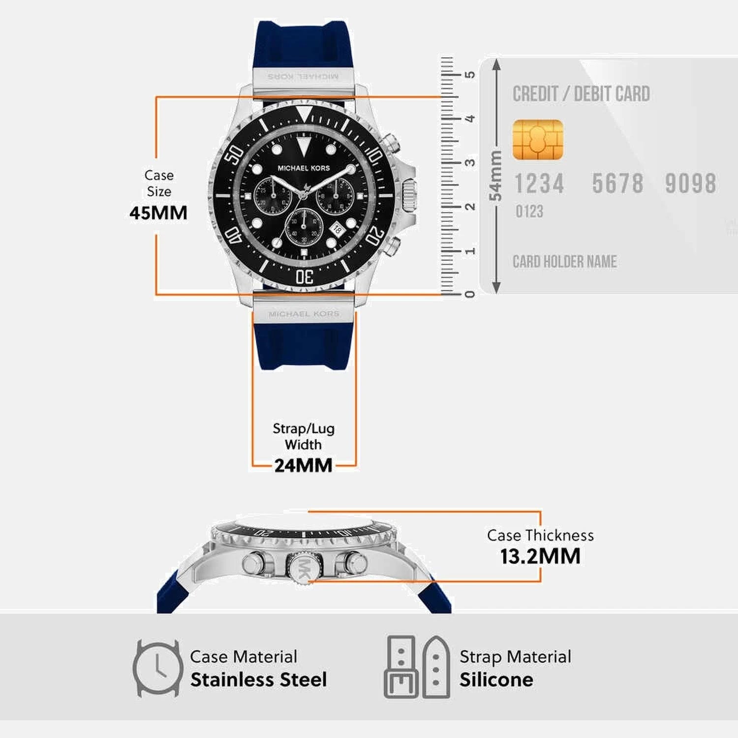 Michael Kors Everest Men Quart Silicone Watch MKO1160 - KRISHNA WATCH COMPANY