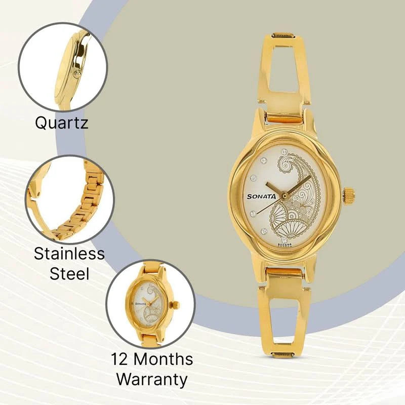 Sonata Quartz Analog Watch for Women 8085ym02 - KRISHNA WATCH COMPANY
