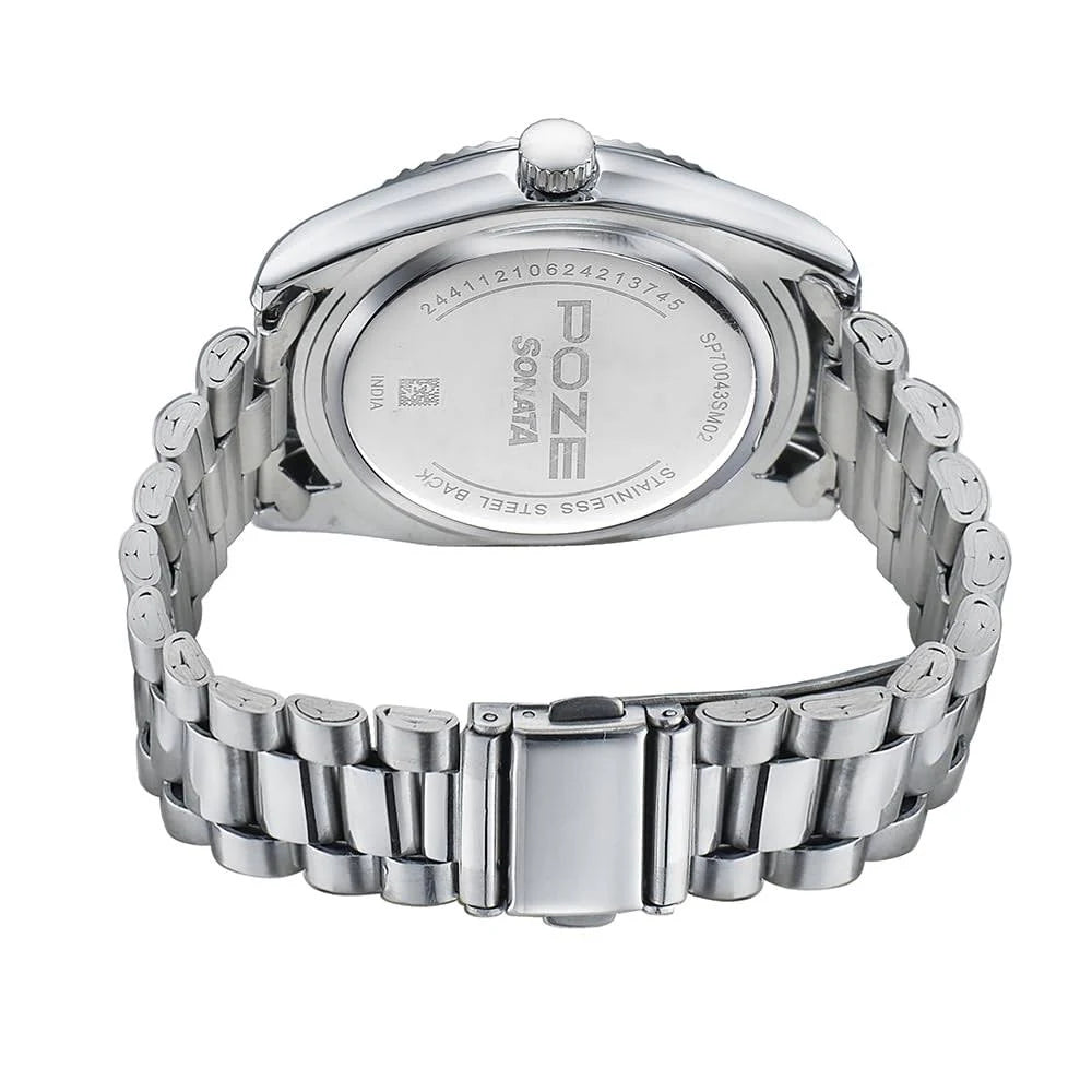 Sonata Poze Quartz Analog Watch For Men sp70043sm02 - KRISHNA WATCH COMPANY