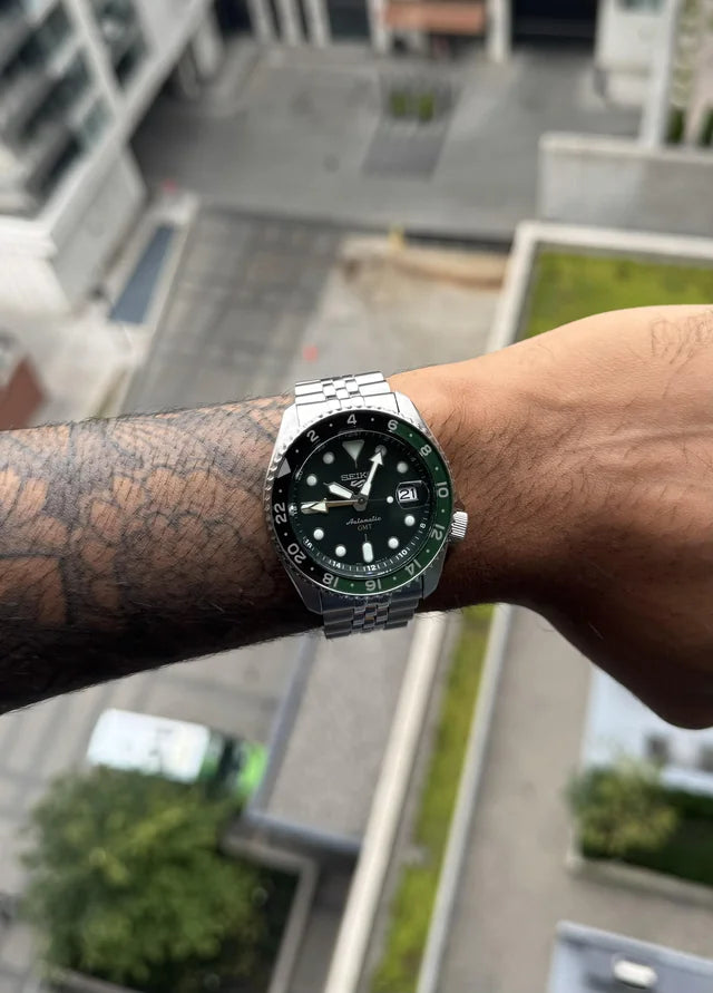 Seiko 5 Sports SKX GMT Bi-Colour Green - SSK035K1 - KRISHNA WATCH COMPANY