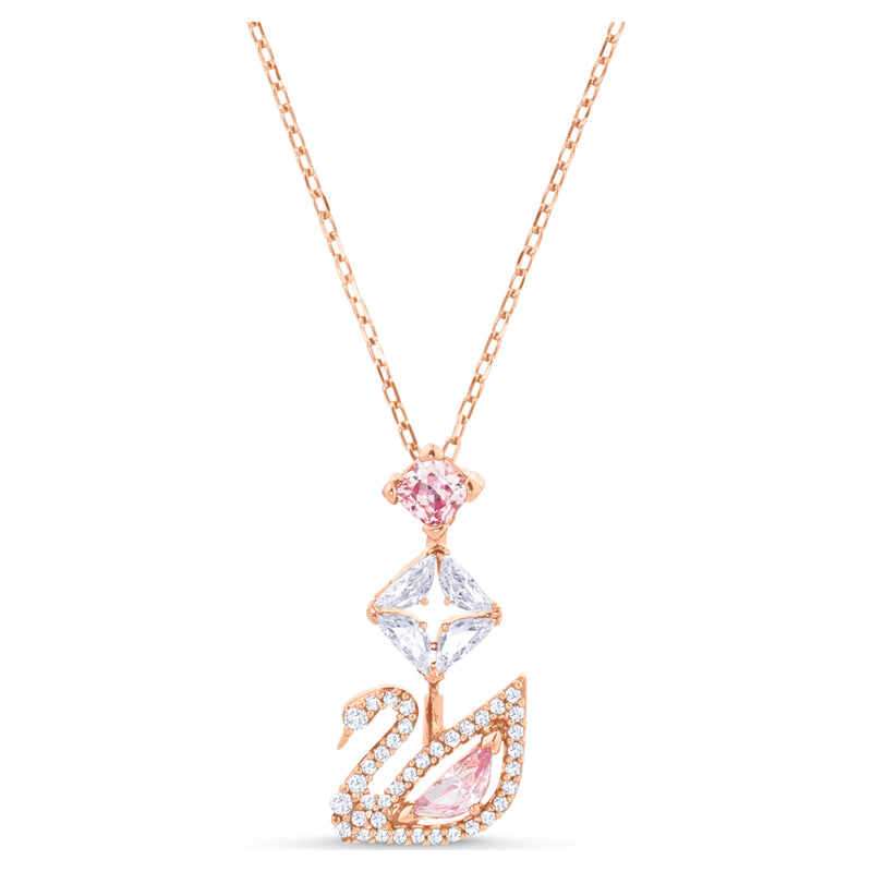 SWAROVSKI Swan pendant Swan, Pink, 18K rose gold finish 5473024