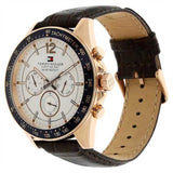 Tommy Hilfiger Quartz Chronograph White Dial Leather Strap Watch for Men - TH1791118