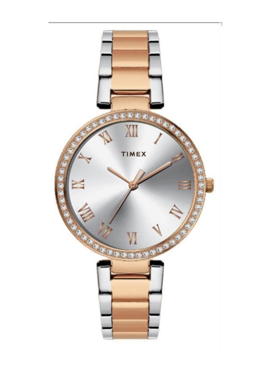 Timex Silver Dial with Roman Numbers Women's Watch - TWEL18717