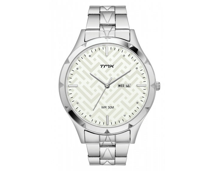 Dressy White Patterned Dial Bracelet Watch TM0TG7805T