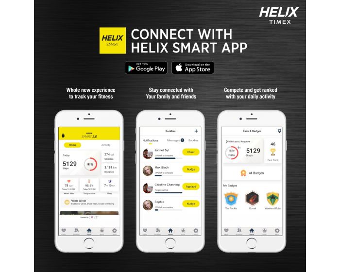 Helix Smart Metal fit Smartwatch -TW0HXW303T - KRISHNA WATCH COMPANY