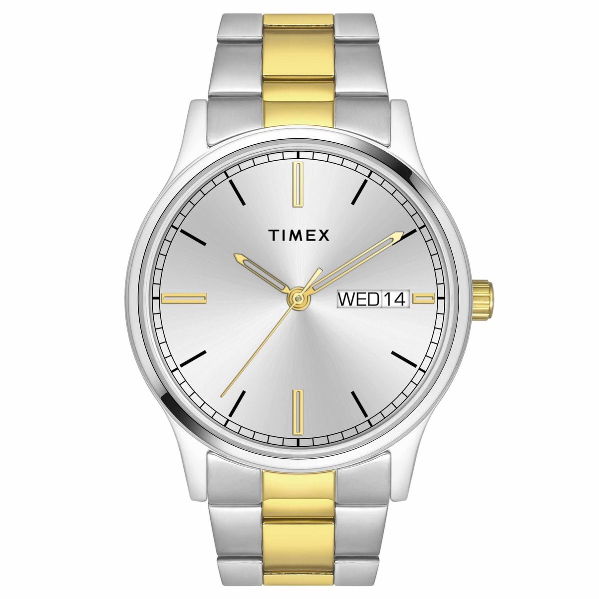 TIMEX CLASSICS COLLECTION PREMIUM QUALITY MEN'S ANALOG SILVER DIAL COLOURED QUARTZ WATCH, ROUND DIAL WITH 42MM CASE WIDTH - TW0TG8314 - KRISHNA WATCH COMPANY