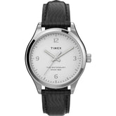 TIMEX Women Leather White Analog Dial Watch- TW2U97700UJ