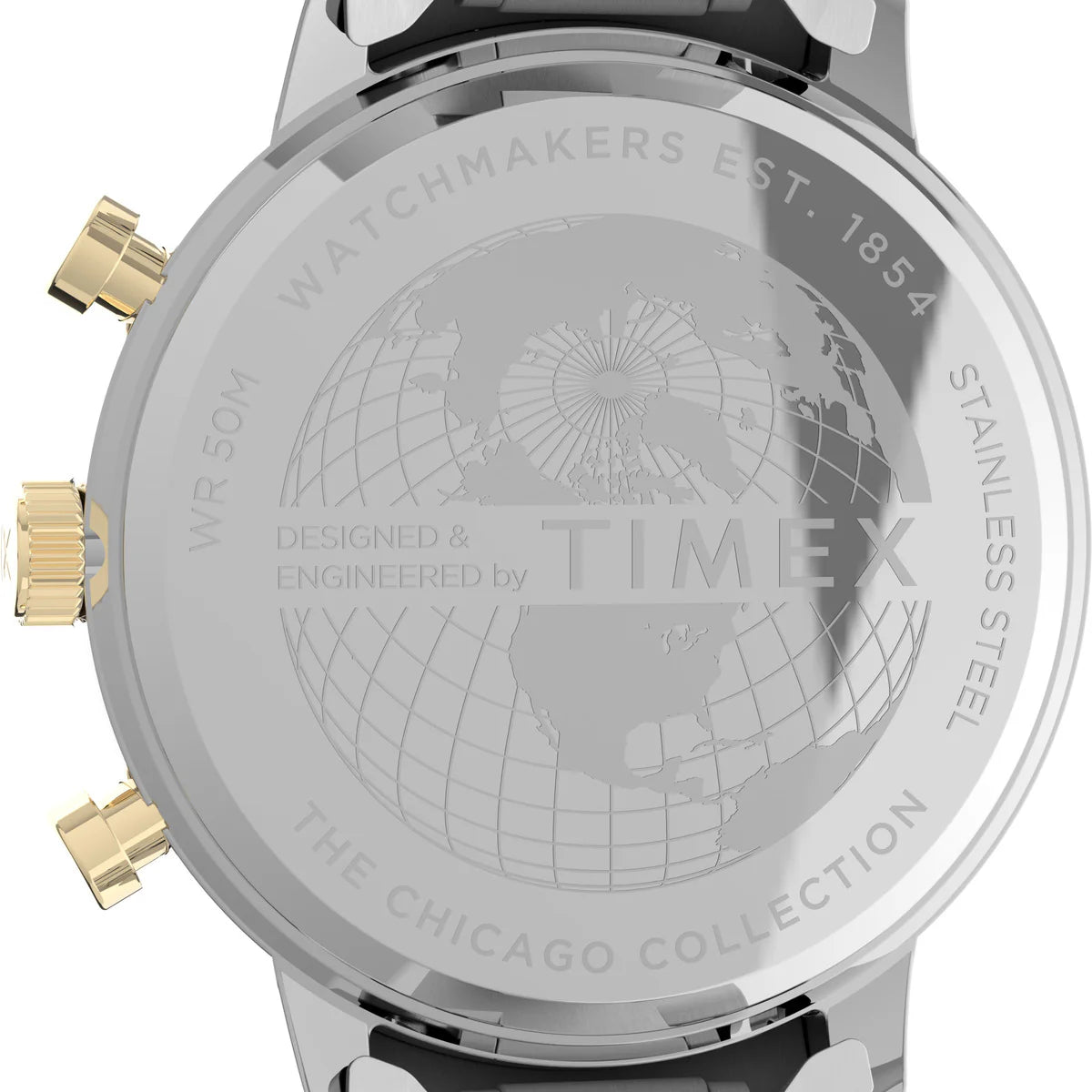 Timex Chicago Chronograph 43mm Stainless Steel Bracelet Watch TW2V01800UJ - KRISHNA WATCH COMPANY