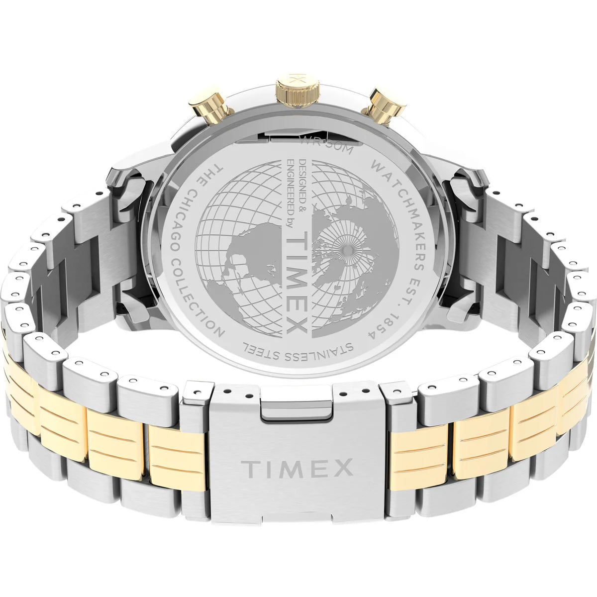 Timex Chicago Chronograph 43mm Stainless Steel Bracelet Watch TW2V01800UJ - KRISHNA WATCH COMPANY