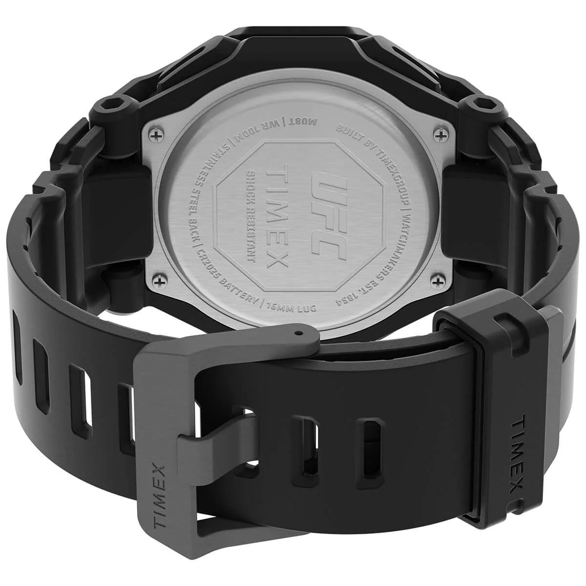 Timex UFC Strength Collection Premium Quality Men's Analog/Digital Black Dial Coloured Quartz Leather Strap Watch - TW2V55200X6 - KRISHNA WATCH COMPANY