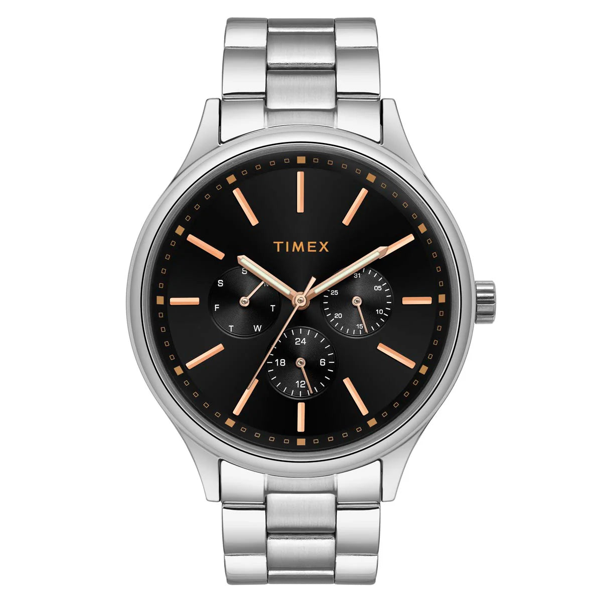 Timex Fashion Men's Black Dial Round Case Multifunction Function Watch - TWEG18408 - KRISHNA WATCH COMPANY