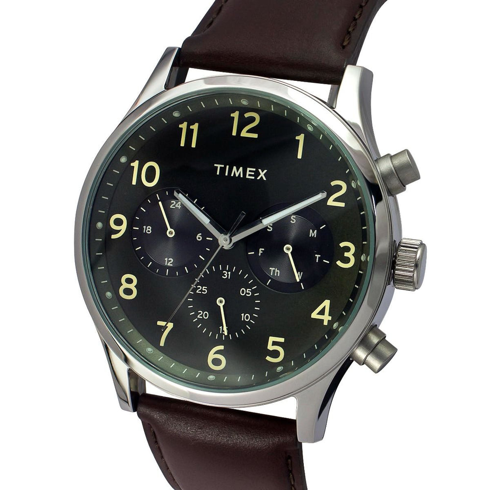 TIMEX FASHION MEN'S GREEN DIAL ROUND CASE MULTIFUNCTION FUNCTION WATCH -TWEG19600 - KRISHNA WATCH COMPANY