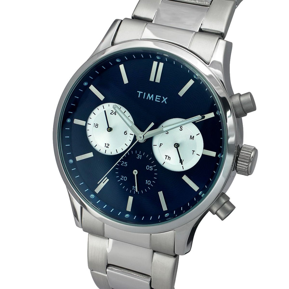 TIMEX FASHION MEN'S BLUE DIAL ROUND CASE MULTIFUNCTION FUNCTION WATCH -TWEG19603 - KRISHNA WATCH COMPANY