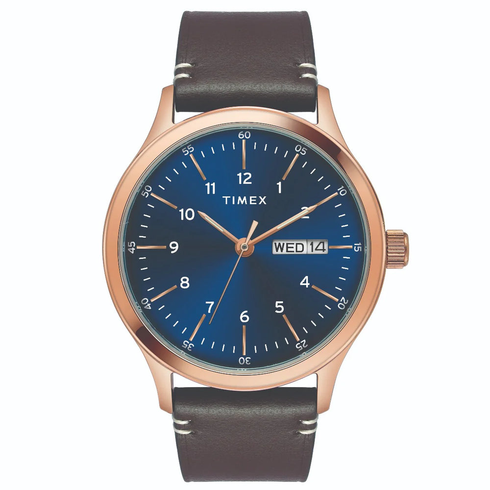 Timex Fashion Men's Blue Dial Round Case Day Date Function Watch -TWEG19701 - KRISHNA WATCH COMPANY