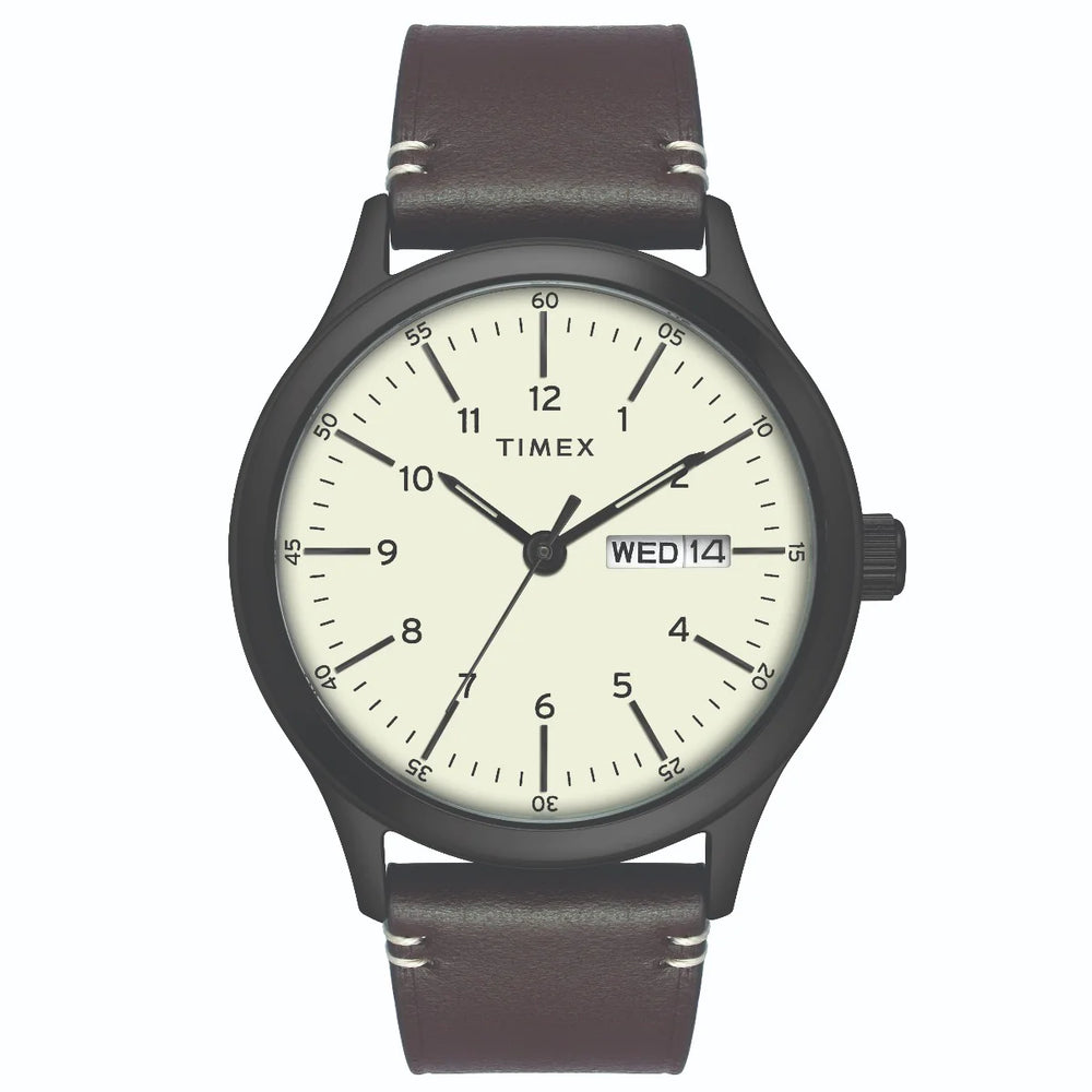 Timex Fashion Men's Beige Dial Round Case Day Date Function Watch -TWEG19702 - KRISHNA WATCH COMPANY