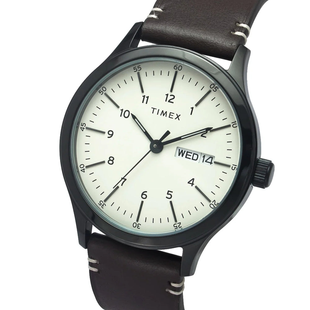 Timex Fashion Men's Beige Dial Round Case Day Date Function Watch -TWEG19702 - KRISHNA WATCH COMPANY
