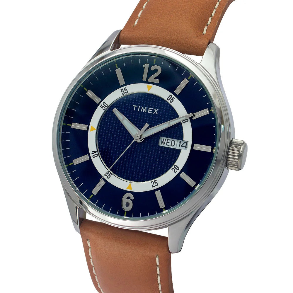 Timex Fashion Men's Blue Dial Round Case Day Date Function Watch -TWEG19800 - KRISHNA WATCH COMPANY