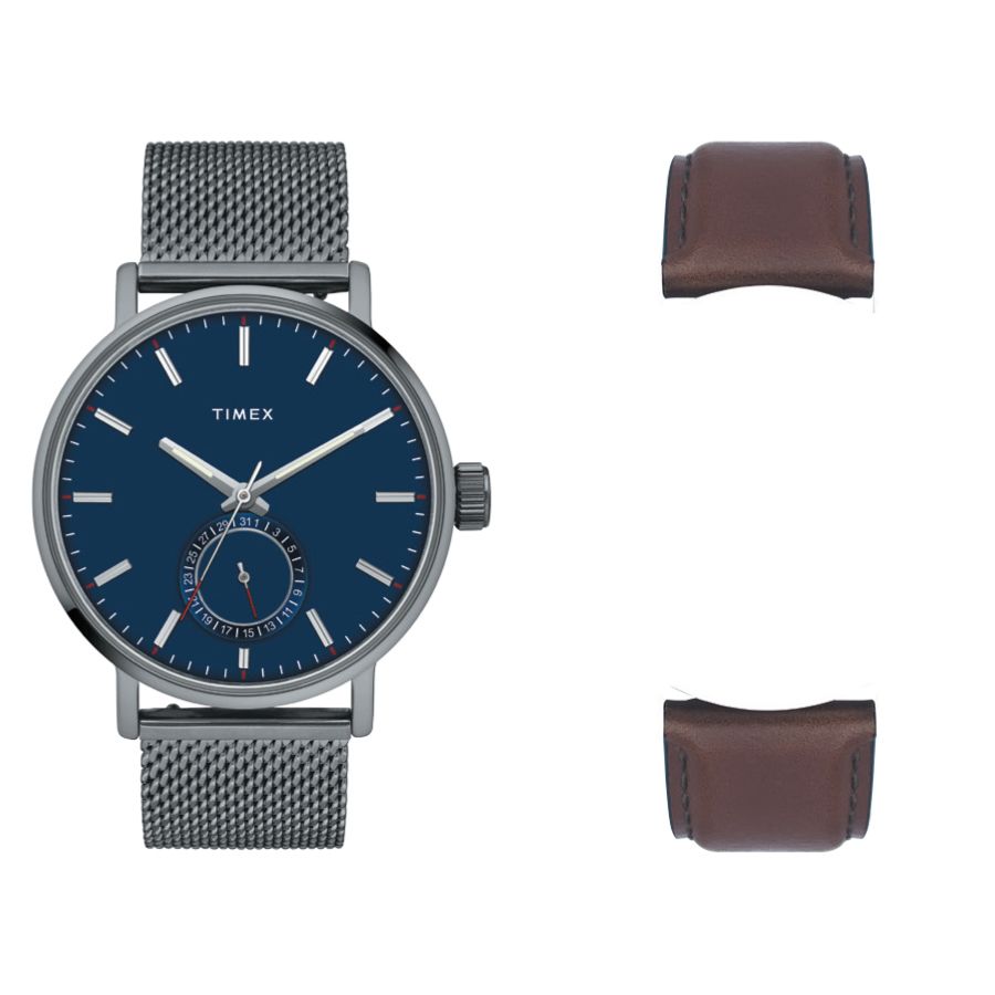 TIMEX FASHION MEN'S BLUE DIAL ROUND CASE DATE FUNCTION WATCH -TWEG20003 - KRISHNA WATCH COMPANY