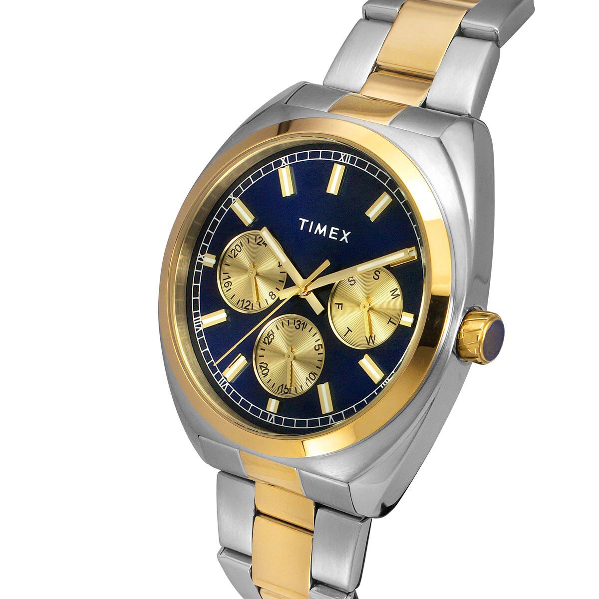 TIMEX E-CLASS PREMIUM-SPORT COLLECTION MULTIFUNCTION MEN ANALOG BLUE DIAL COLOURED QUARTZ WATCH, ROUND DIAL WITH 42 MM CASE WIDTH - TWEG22301 - KRISHNA WATCH COMPANY