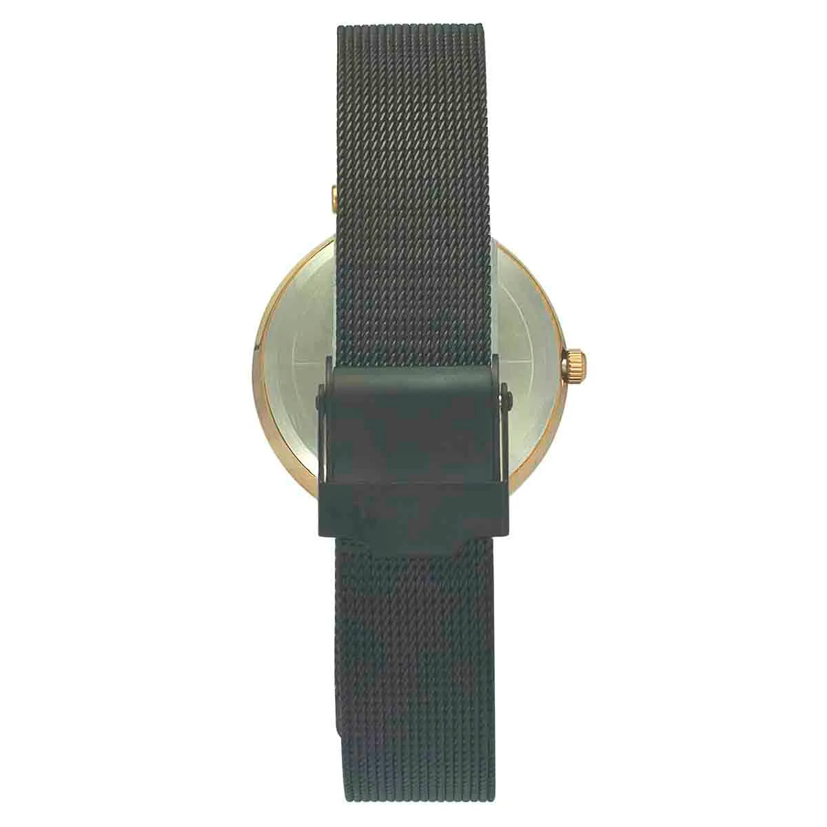 TIMEX PREMIUM BLACK DIAL WATCH WITH BLACK MESH BRACELET - TWEL11826 - KRISHNA WATCH COMPANY