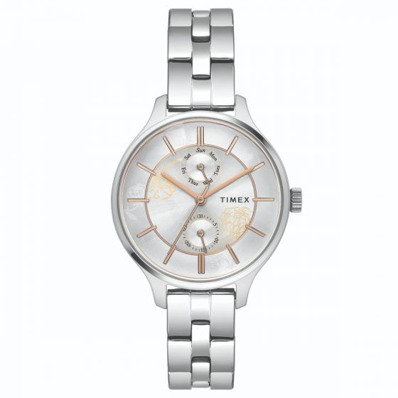 TIMEX ANALOG SILVER DIAL WOMEN'S WATCH-TWEL14800 - KRISHNA WATCH COMPANY